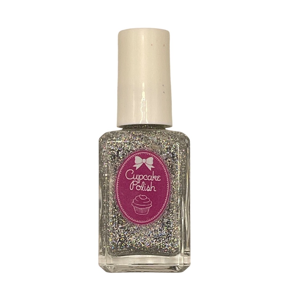 Cupcake Polish Indie Nail Lacquer 15‎ ML "Sprinkles" Silver Glitter Top Coat